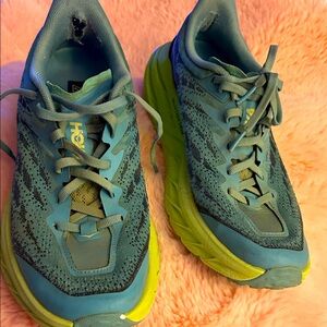 Hoka Speedgoat 5 Women's Blue and Green Athletic Shoes